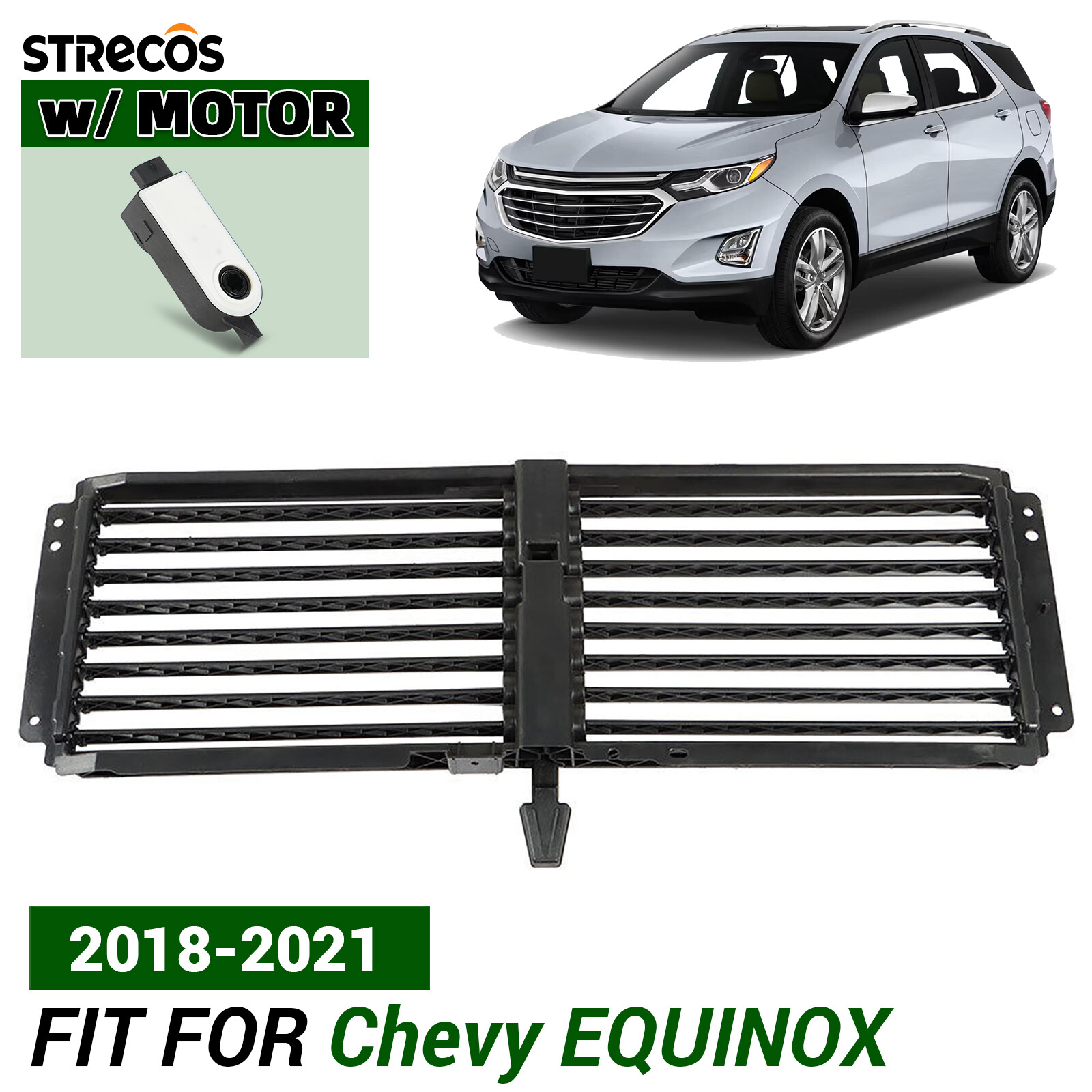 Front Bumper Radiator Upper Shutter With Motor For 2018-2021 Chevrolet Equinox