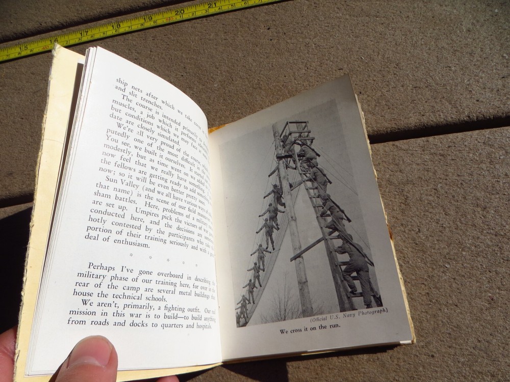 WW2 USN US Navy CB Seabees Construction Training Camp Edicott Souvenir Booklet