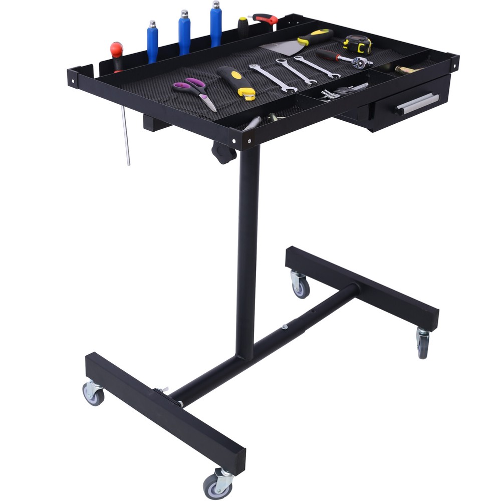 Adjustable Tear Down Work Table with Drawer 220LBS Capacity with Swivel Casters