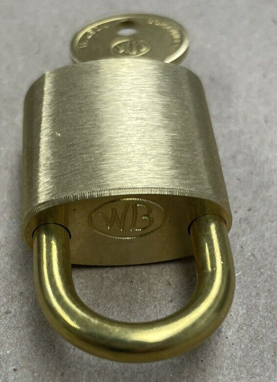 Wilson Bohannan Pad Lock, Solid Brass, NEW with key