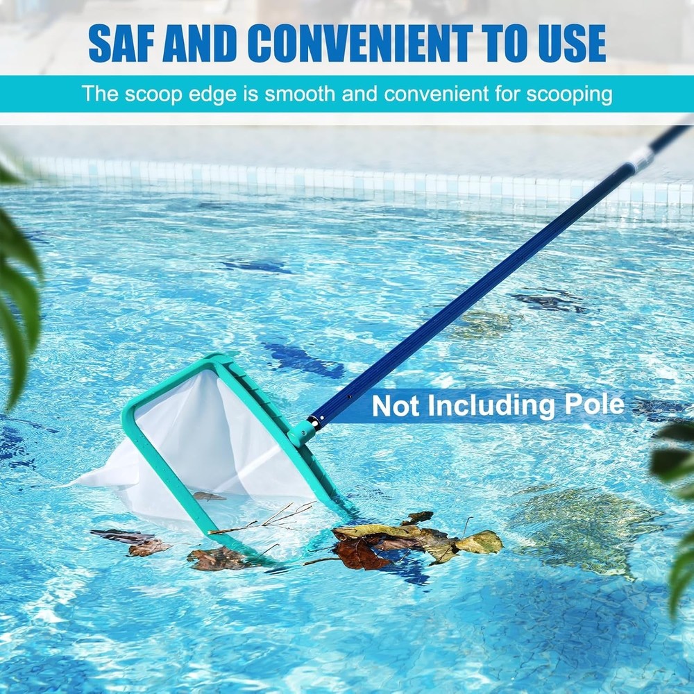 Pool Skier Net Without Pole, Large Capacity Pool Debris Removal Net