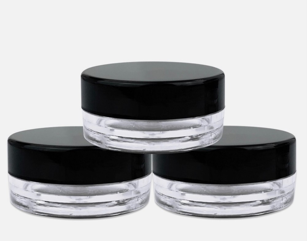25pcs Sample Containers 3g Black Containers with Lids