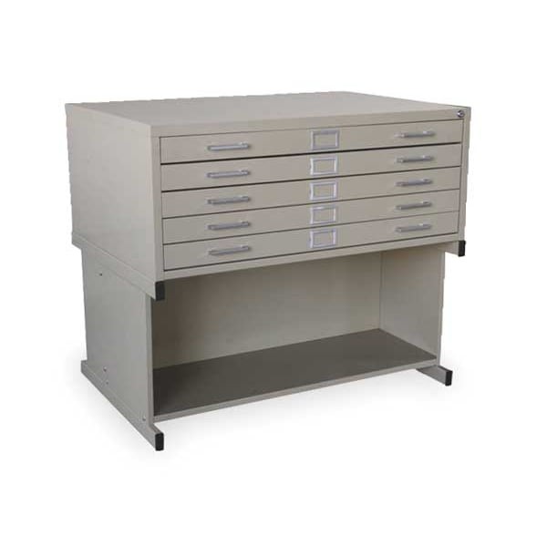 Flat File Cabinet Base, Open Base, Putty, 2Cle1