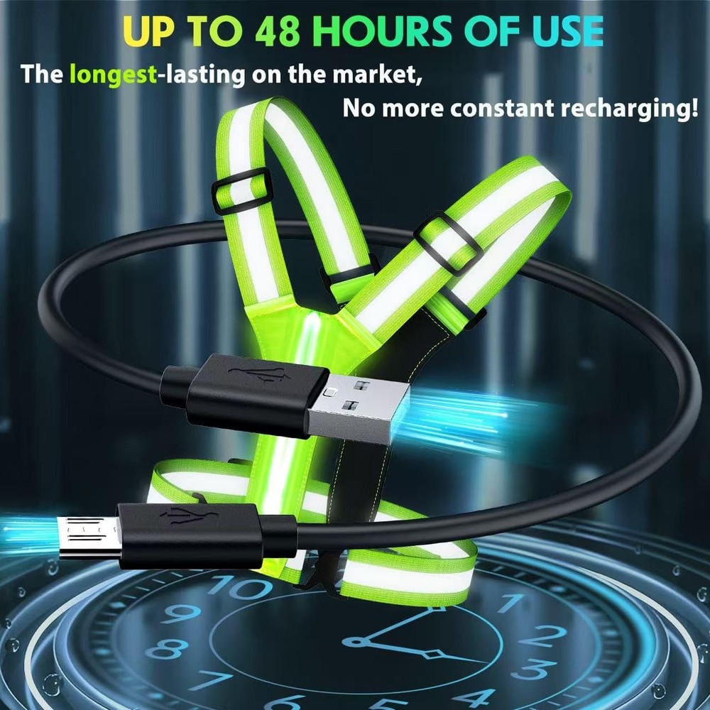 Simket Led Reflective Vest Running Gear, High Visibility green