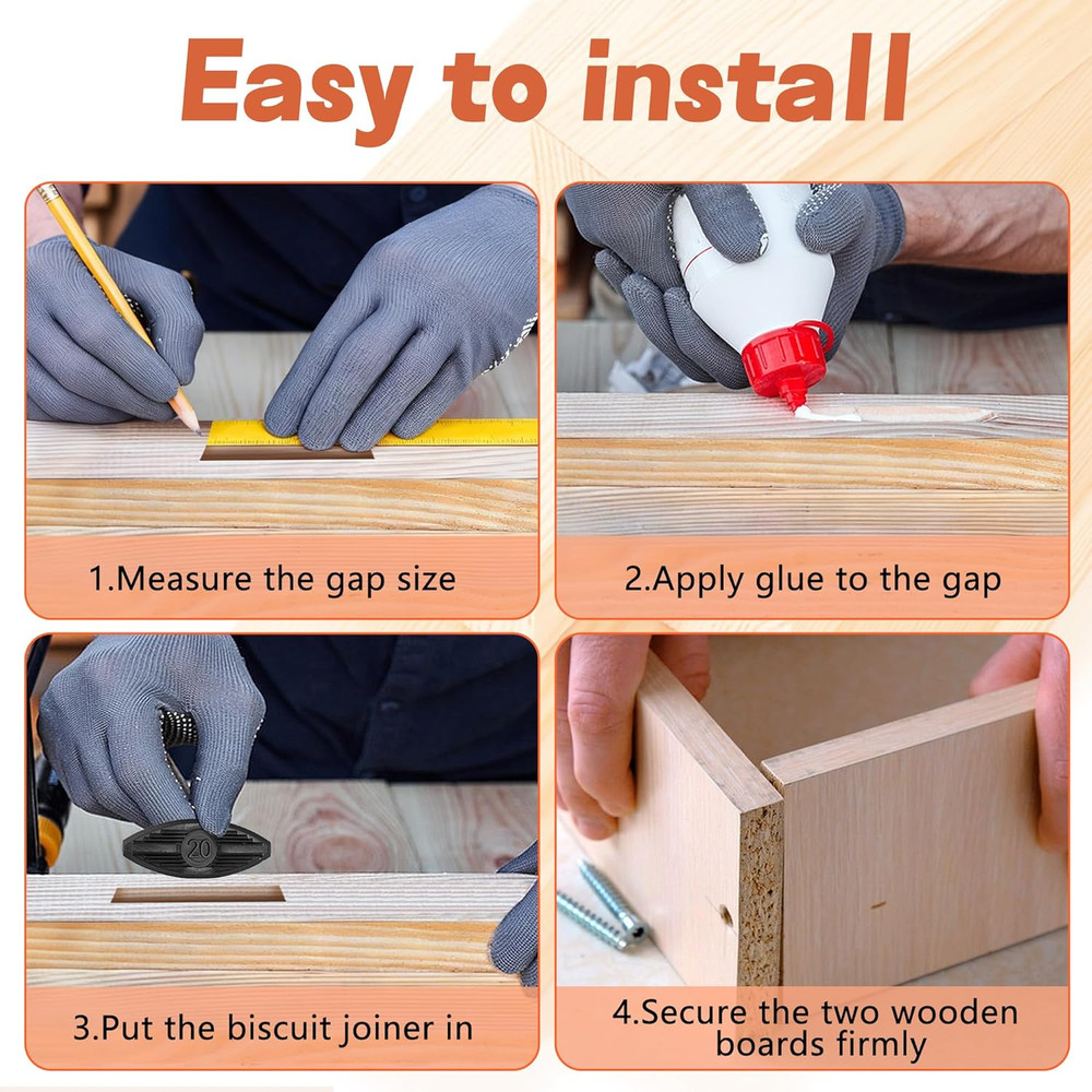 60 Pcs Self-Clamping Plastic Joining Biscuits for Woodworking Projects