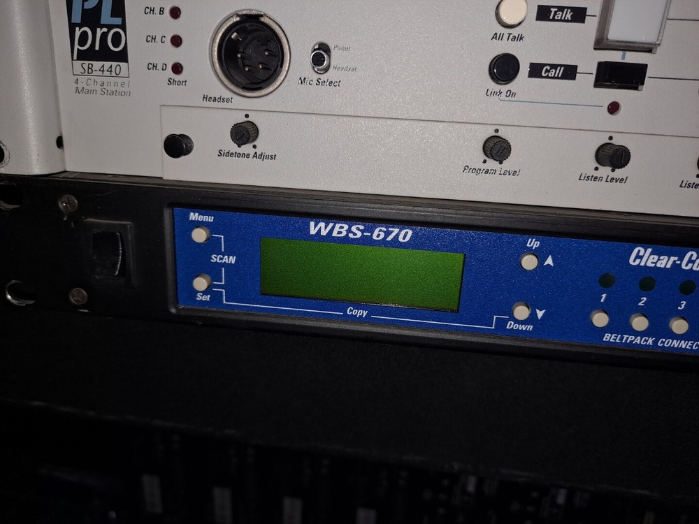 Clear-Com UHF Wireless Intercom Receiver Base Station w/ Antennas WBS-670