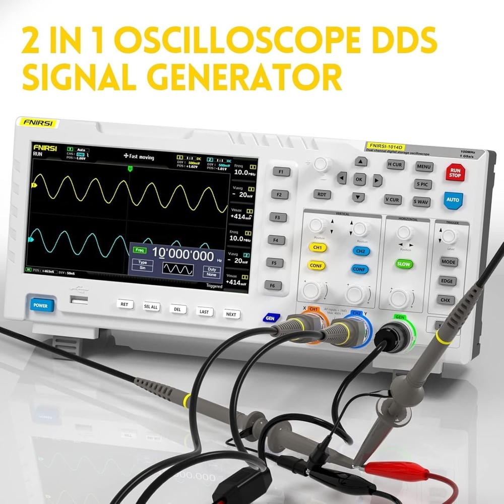 Real-Time Sampling Oscilloscope, 100MHz Bandwidth, Cursor Measurement Function