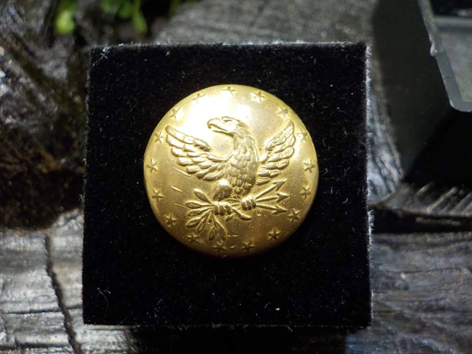 Old Rare Vintage Antique Relic Pre Civil War Militia Officers Coat Button w/Gold