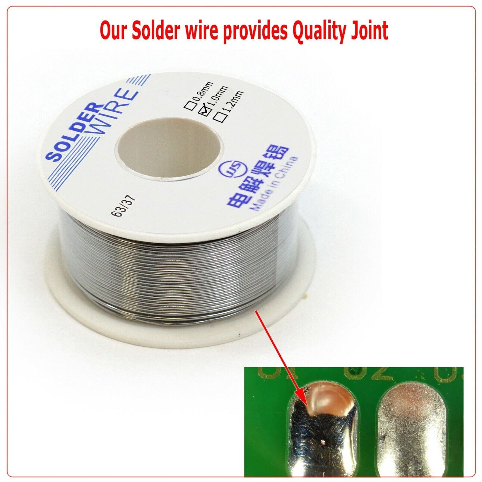 63/37 1MM Tin Lead Rosin Core Flux Solder Wire for Electrical Solderding 100g