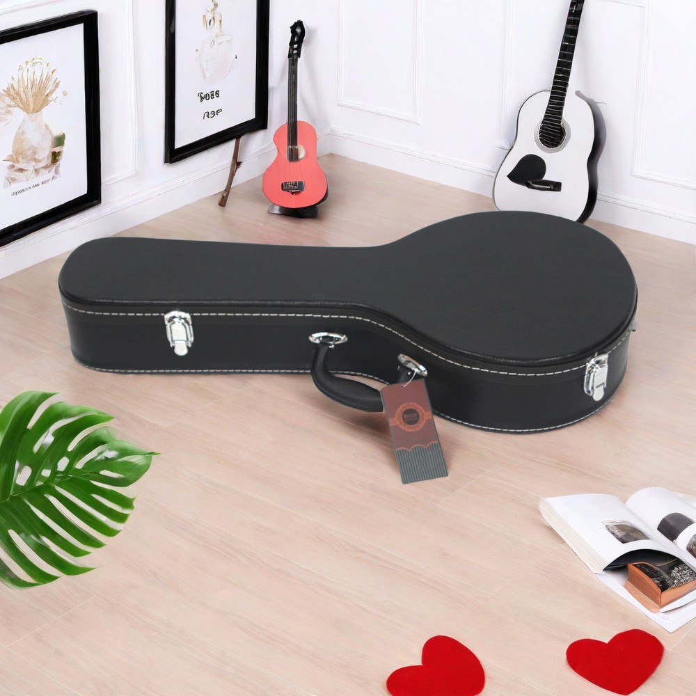 A-Style Black Mandolin Hard Shell Case With Microgroove, Mandoline Hard Case