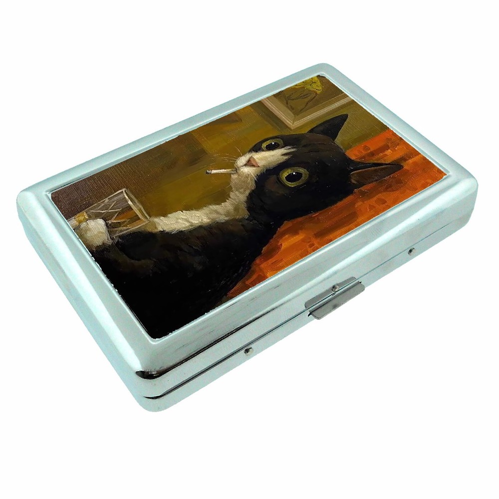 Smoking Cat Cigarette Case RFID Protection Wallet