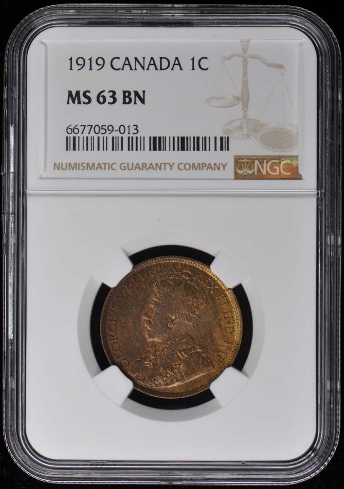 1919 CANADA 1C NGC MS63BN