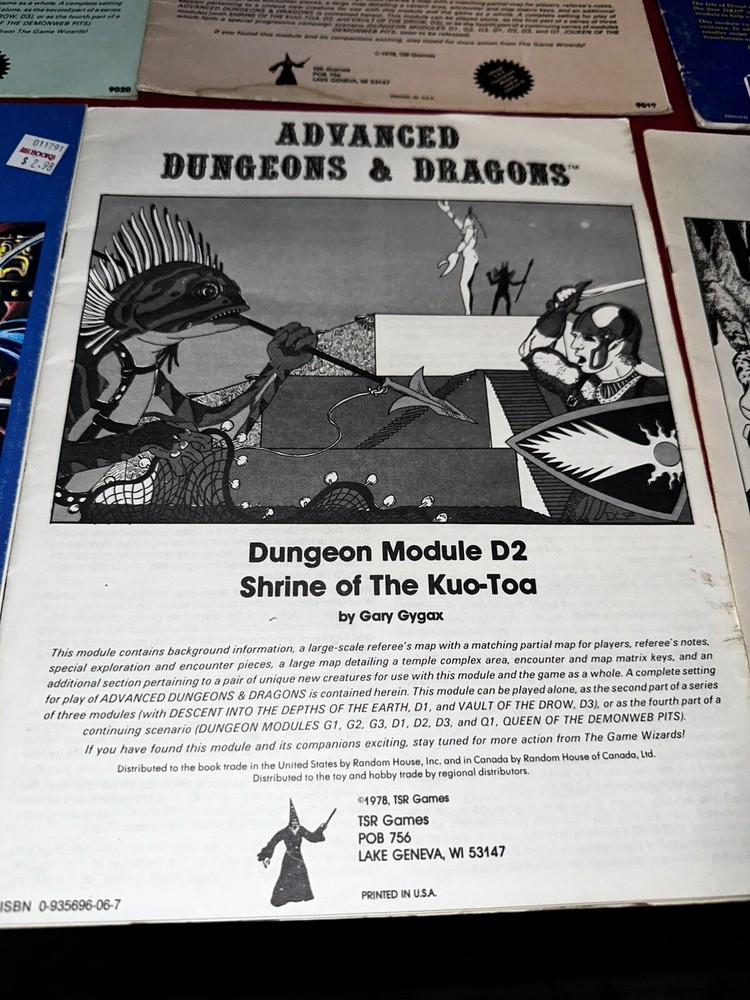 ADVANCED D&D DUNGEON MODULES TSR 1978