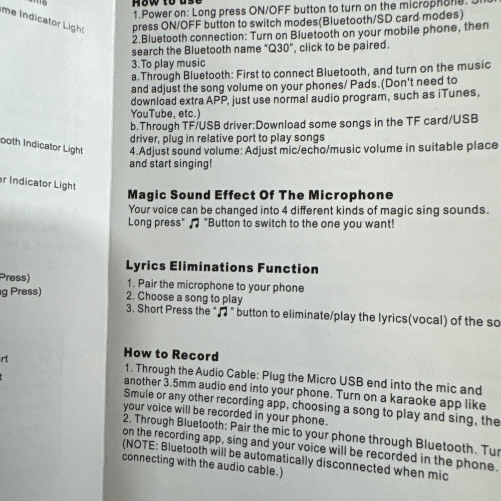 Multi-Functional Microphone By Amazmic, Karaoke, Records Bluetooth/SDCard Modes