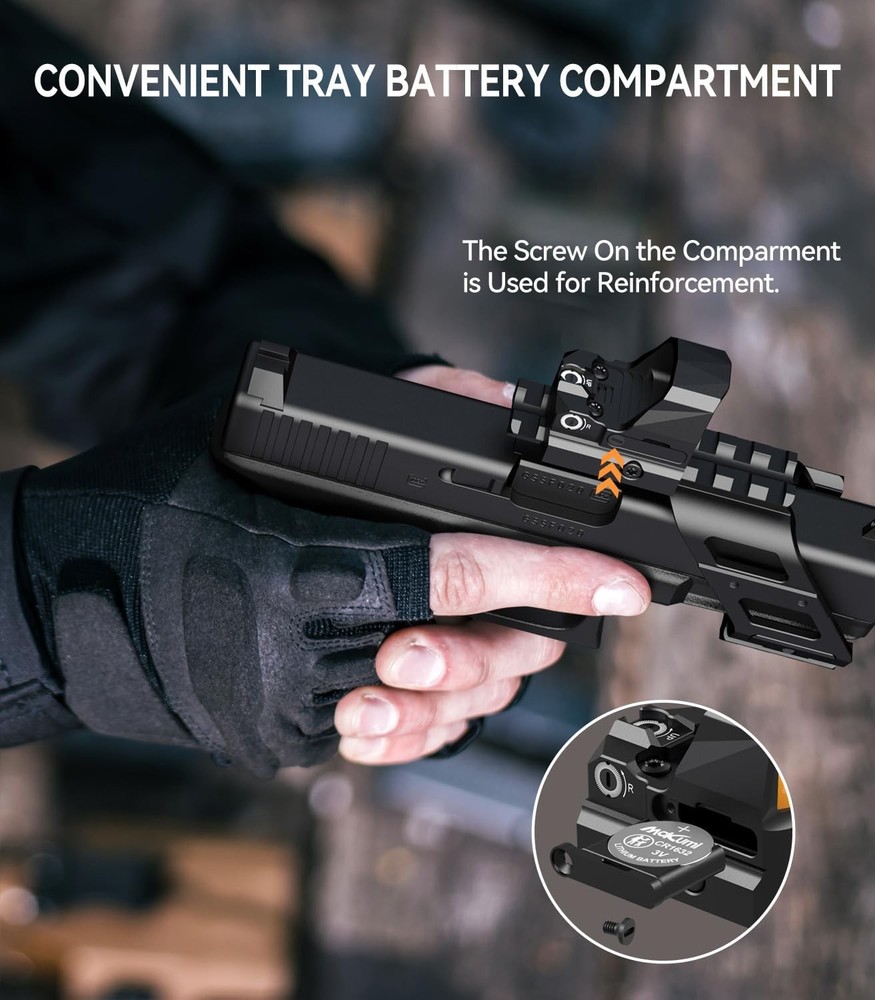 VOTATU PMD505-SG Shake Awake Green Dot 3 MOA Micro Reflex Sight Black