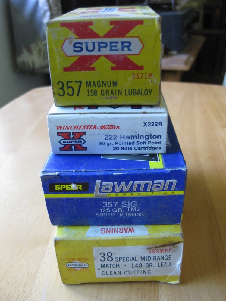 4 Boxes - Win Western 222 -Western 38 - Speer 357 - Western 357 - Empty Boxes