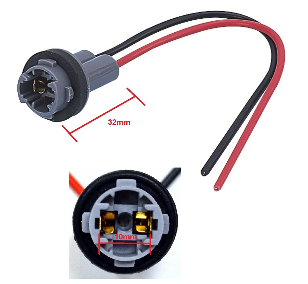 Universal Pigtail Wire Female Socket 194 T10 PGS Front Side Marker Light Plug L