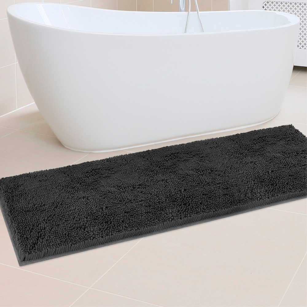 Bathroom  rug 47x20 “ chenille non-slip bath mat, absorbent,soft,washable