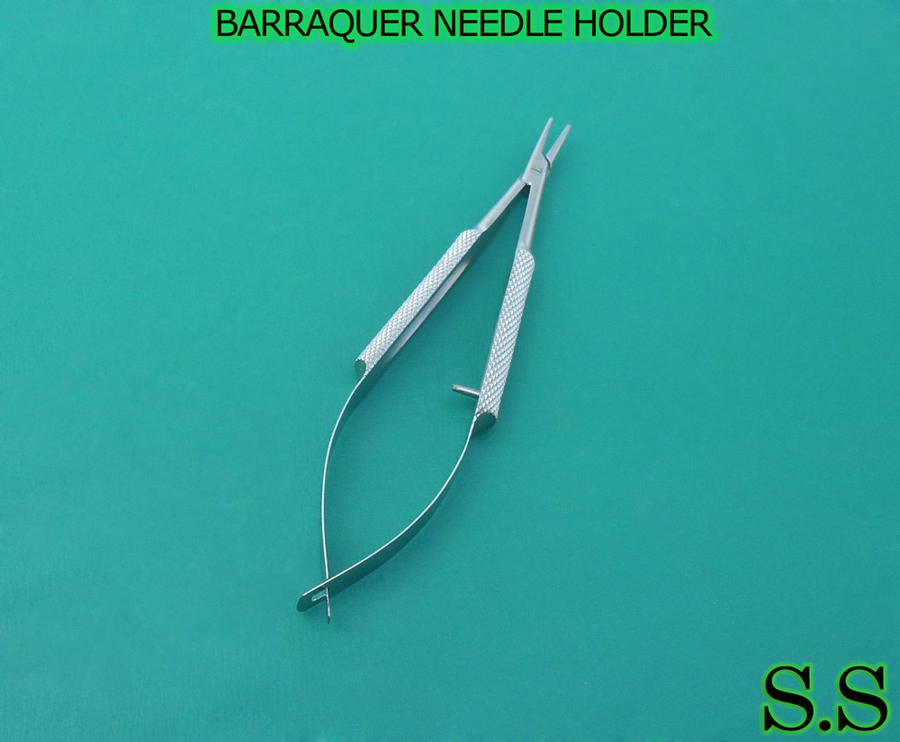 O R GRADE BARRAQUER NEEDLE HOLDER SMOOTH JAWS 4" STRAIT