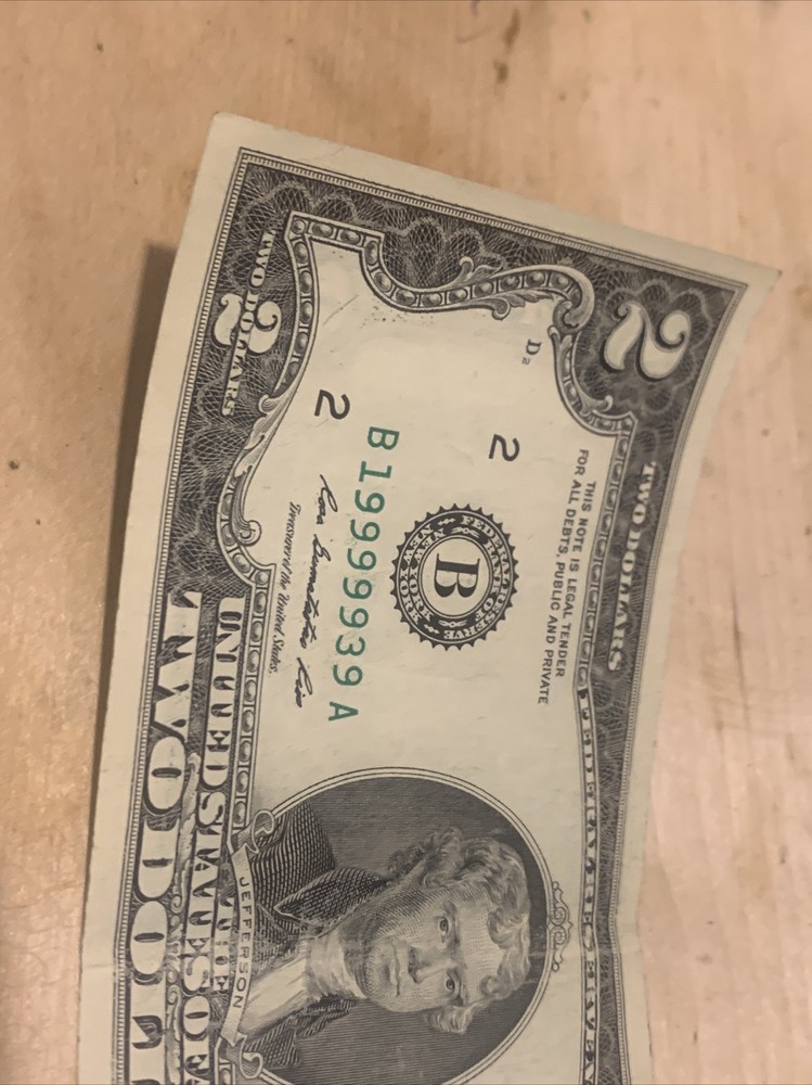 2013 $2 dollar bill Wild Number