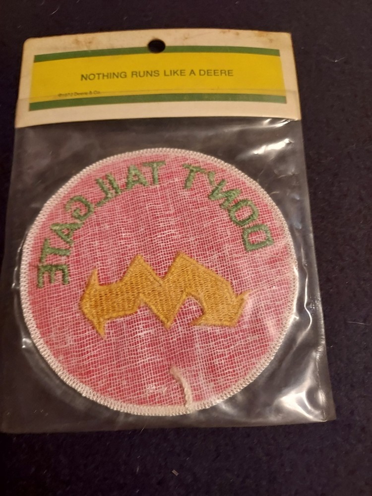 1972 John Deere "Don't Tailgate" Snowmobile Patch Sealed In Package