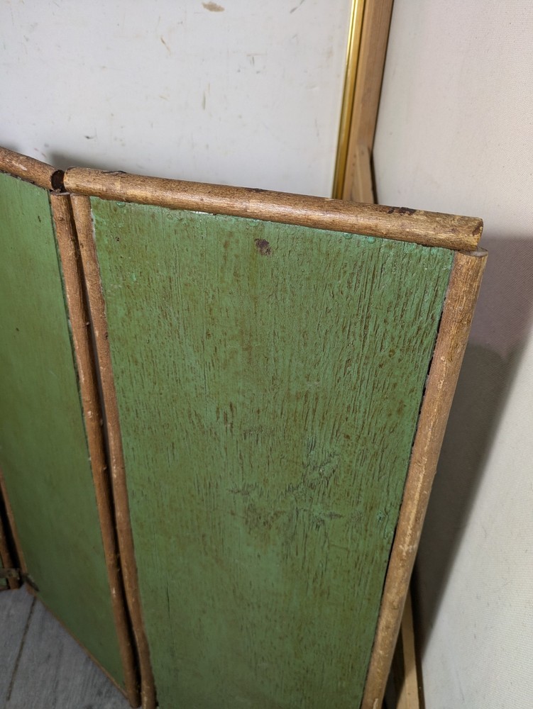 Vintage Rustic Twig Table Top 3-Panel Folding Screen Victorian Boho Chic Asian