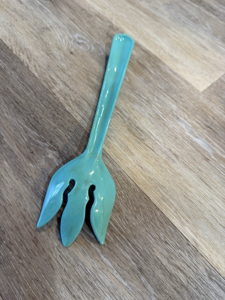Retro Salad Fork Turquoise Plastic