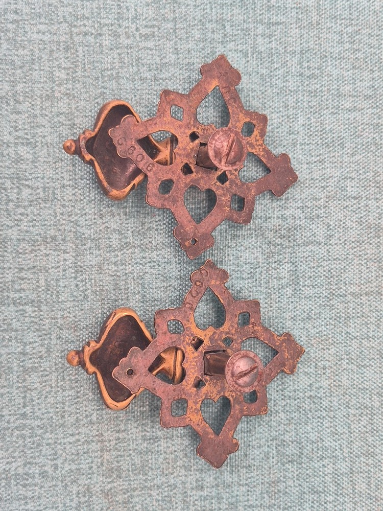 Antique Brass Hanging Drop Pulls Set of 2