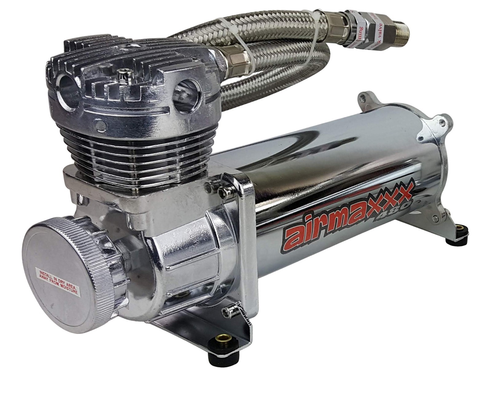 airmaxxx 480 Chrome Air Compressors 200 psi Switch Air Ride Suspension Or Horn