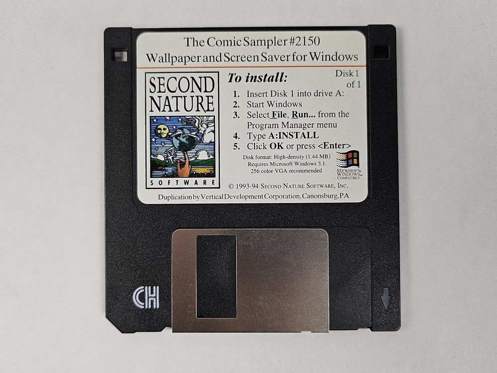 Comic Sampler Screen Saver & Wallpaper for Windows 3.5 Floppy Disk B. C. Shoe