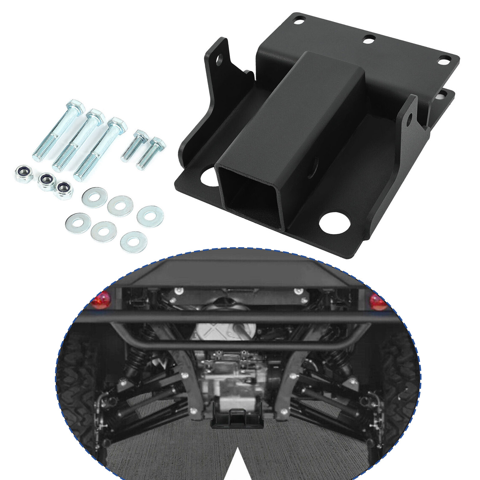 For 2" Receiver Kawasaki Mule 600/610/SX 07-23 Rear Trailer Hitch Mount Bracket