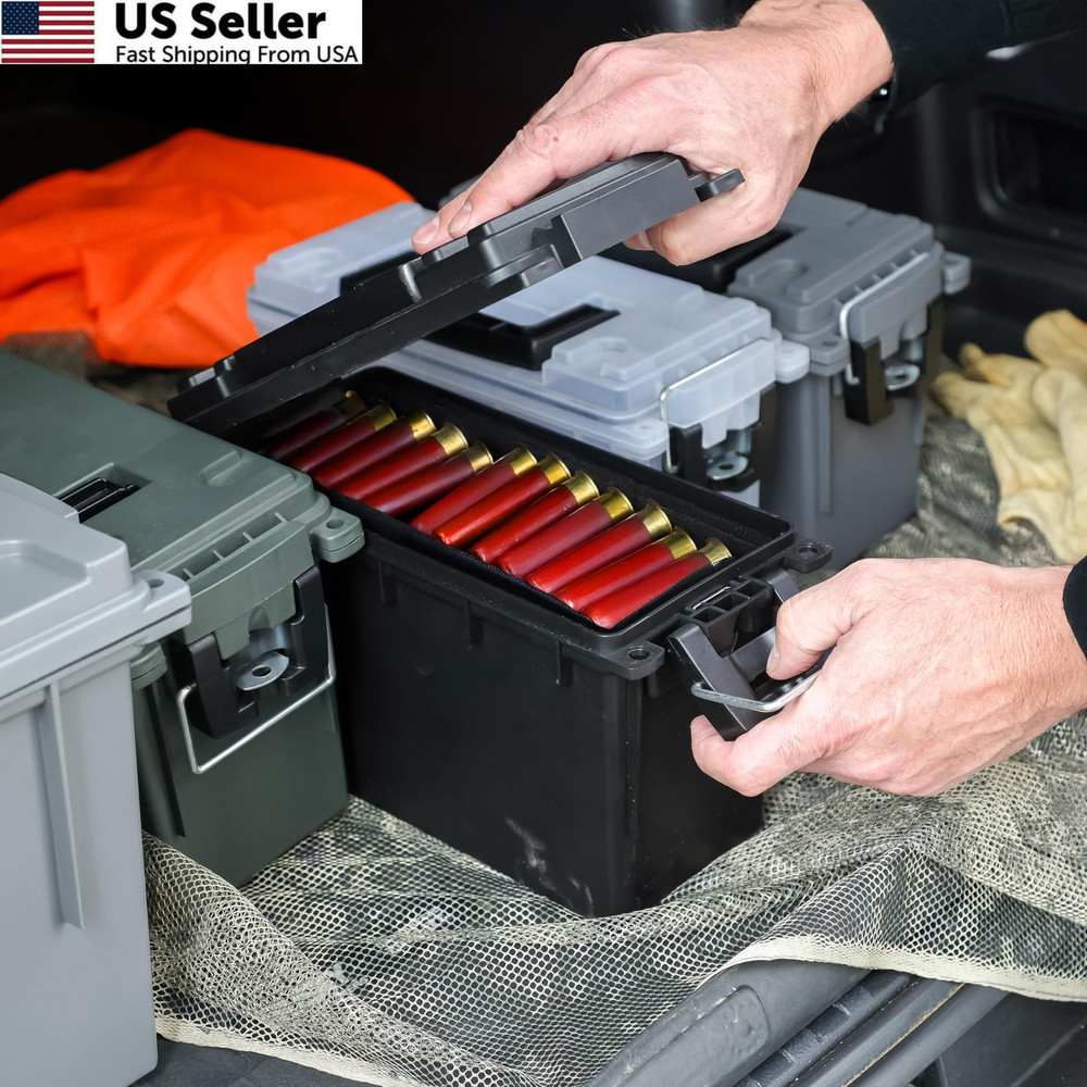 Sheffield 12629 Stackable .30 Cal Ammo Field Box Lockable Black 1-Pack FROM USA
