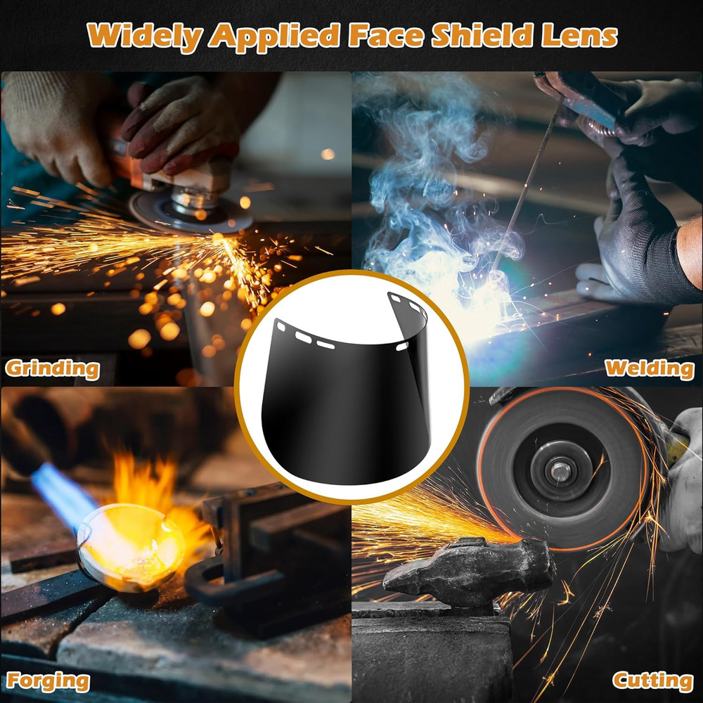 1 Pack Face Shield Replacement Lens, 15.5'' X 8'' Tinted Full Face Shield Compat