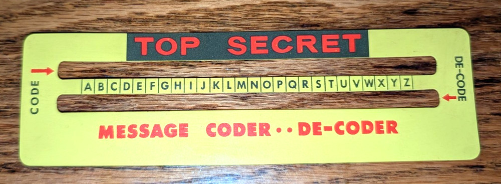 1966 Man From U.N.C.L.E. MARX "Coder- De-Coder" Thin plastic  6 x 1 3/4"