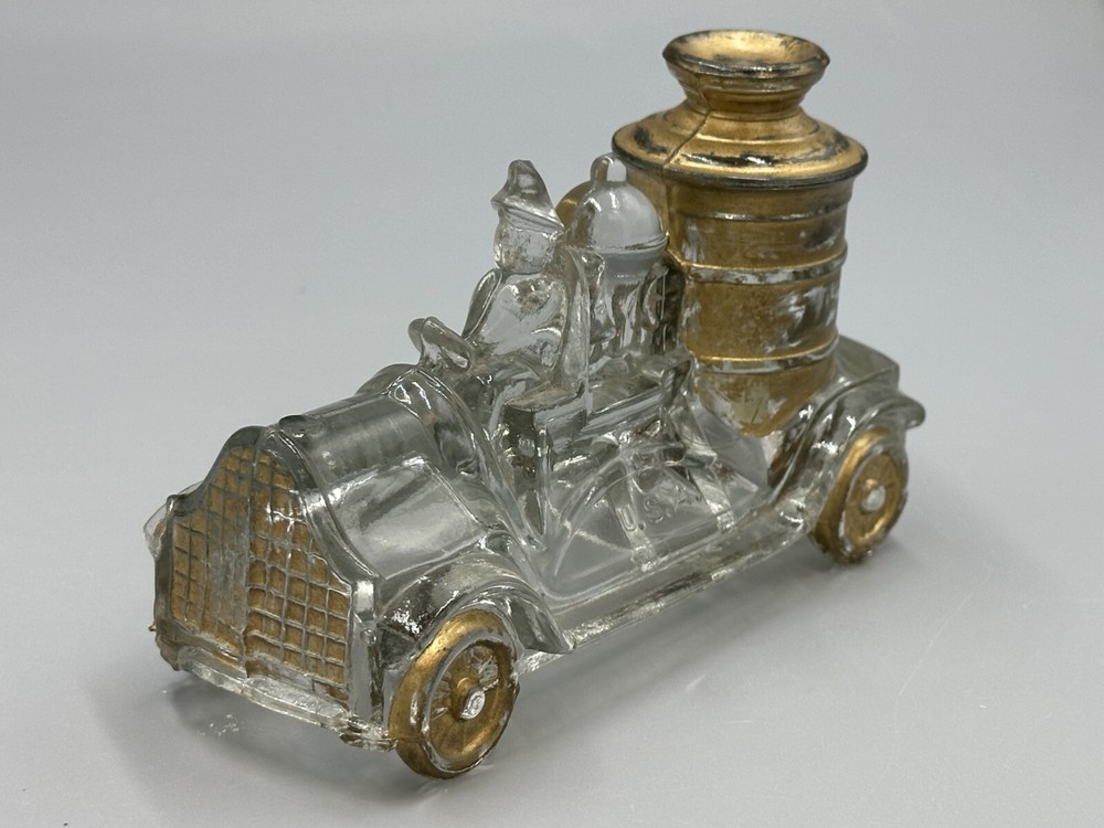 1920s FIRE ENGINE Large Boiler #2 GLASS CANDY CONTAINER Antique A&E 222