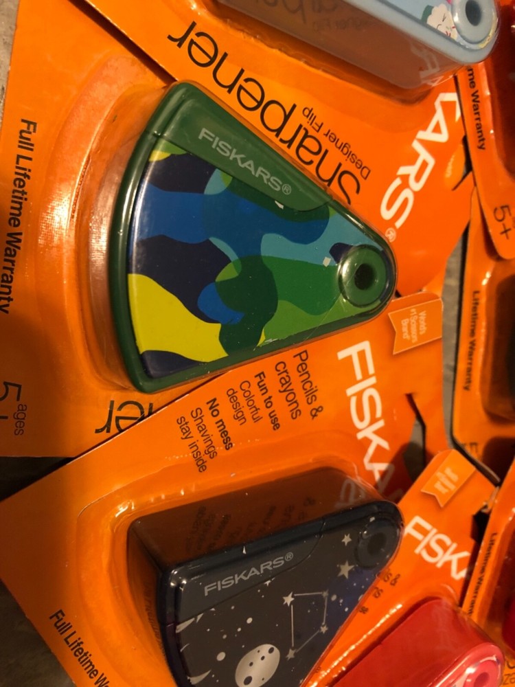 Fiskars Squeeze OR Designer Flip Wedge Sharpener - Pencils & Crayons