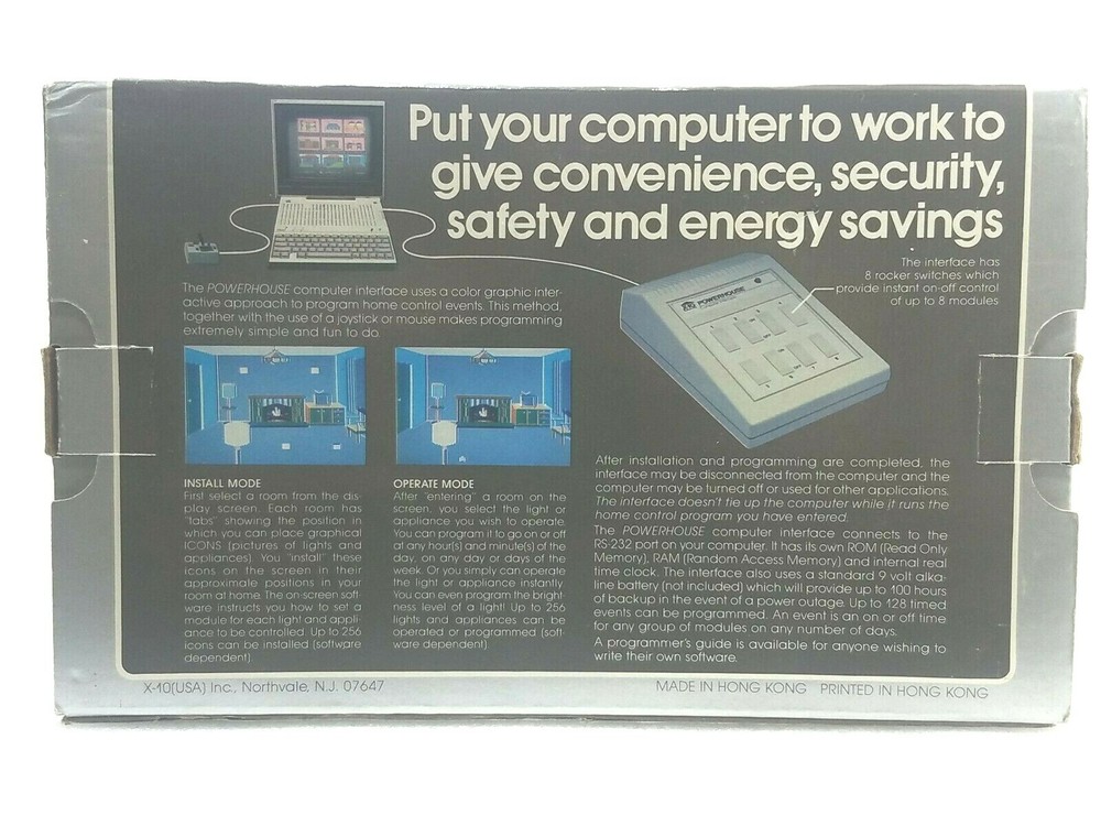 X-10 Powerhouse Computer Interface Model: CP290 ~RS-232 Compatible ~NIB
