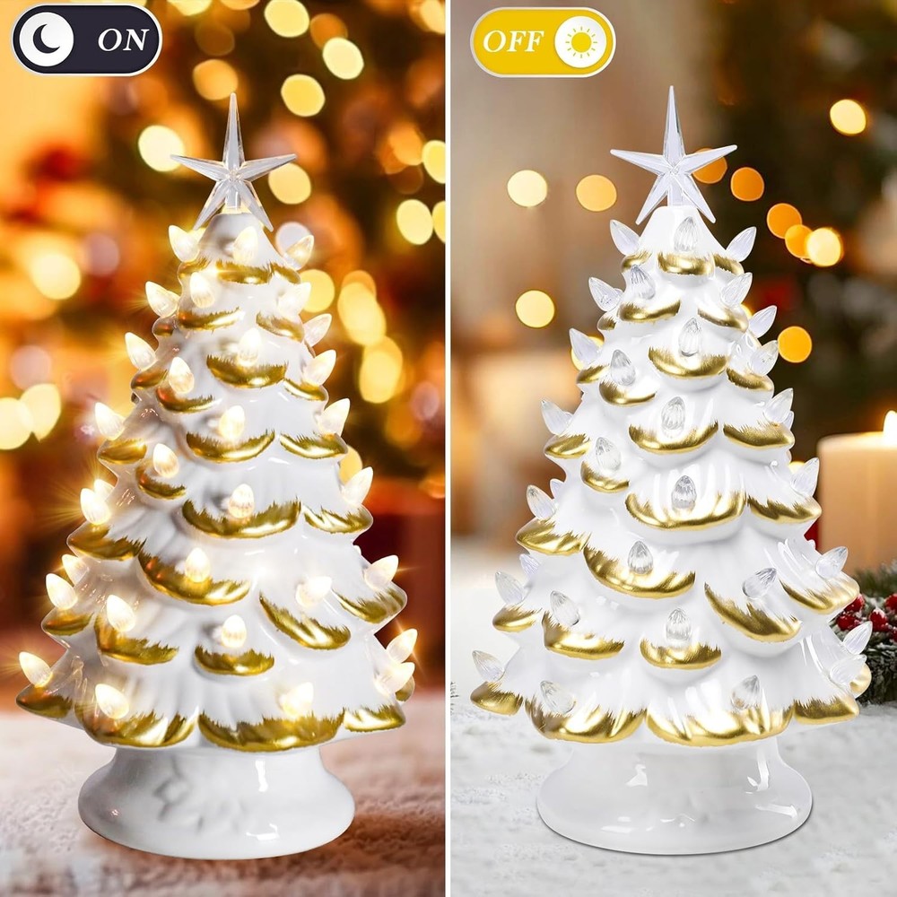 Ceramic Christmas Tree, Christma Tree with LED Lights, Christmas Tree Light U...
