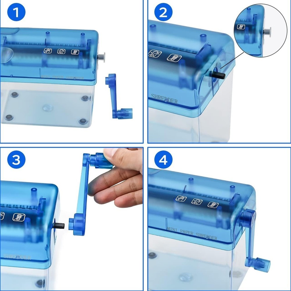 Lightweight Mini Shredder - Secure Manual Paper Cutter for Sensitive Documents