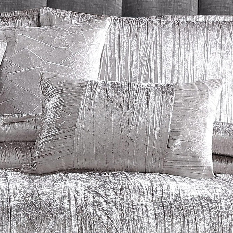 Turin Comforter Set, King, Silver, 7 Piece Set