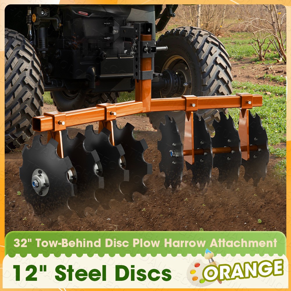 Heavy-Duty 32" Disc Plow Harrow Mount W/ 2" Receiver Hitch Mount for ATVs /UTVs
