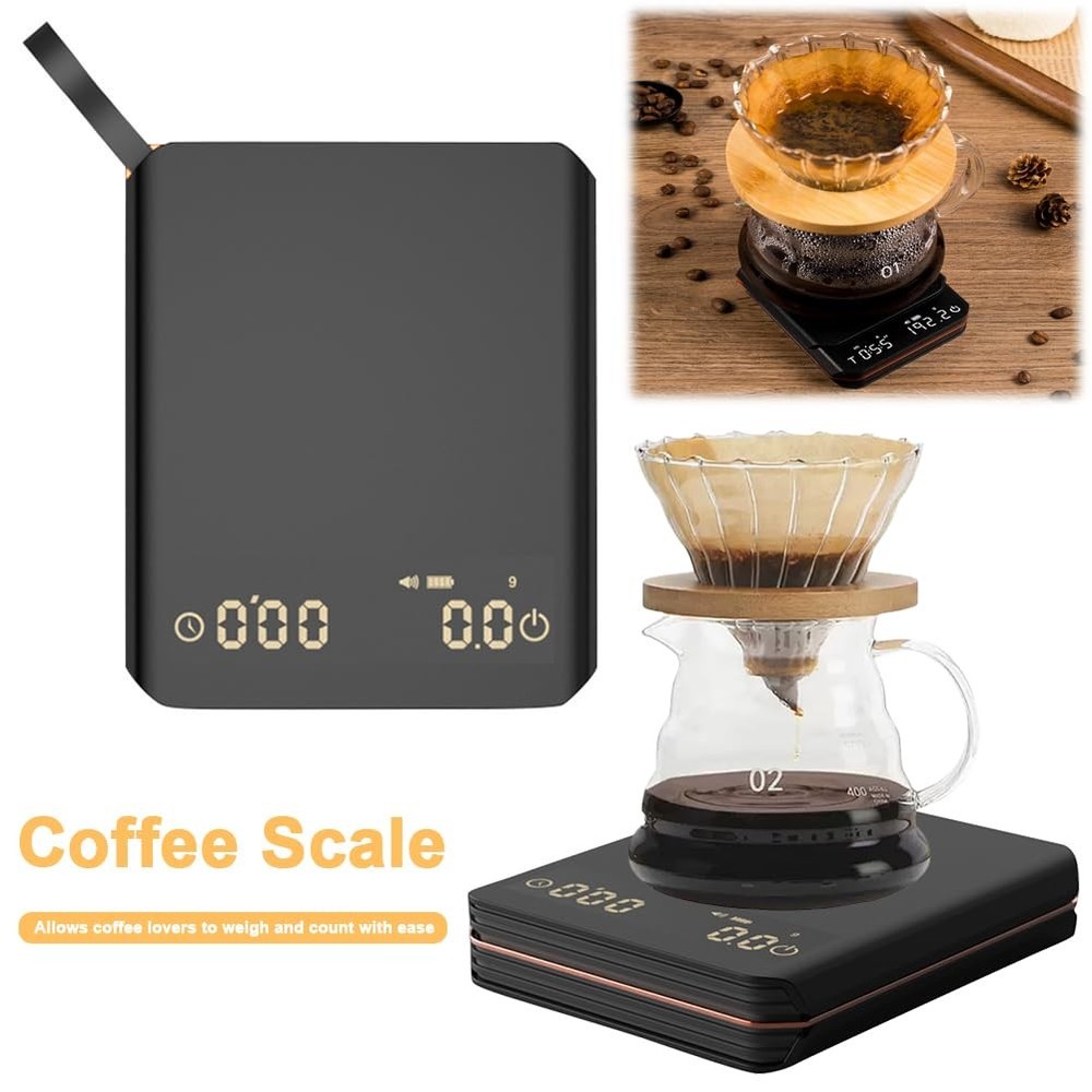 GENERIC MINI POUR OVER DRIP ESPRESSO SCALE ELECTRONIC COFFEE SCALE - BLACK
