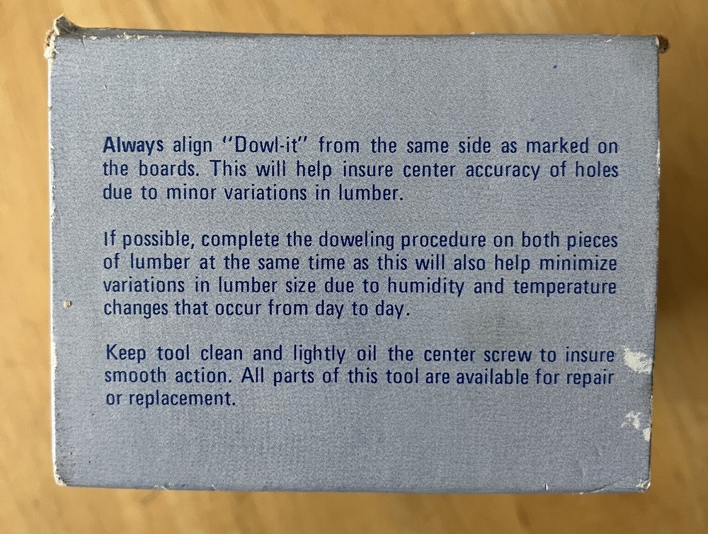 "Dowl-it" Self-Centering Dowel Drill Guide Model No. 1000.