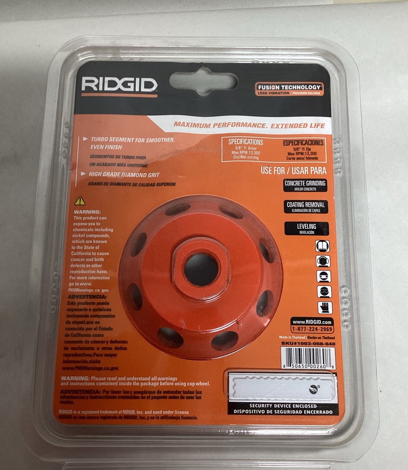 RIDGID 4.5 in. Turbo Cup Wheel- Free Shipping