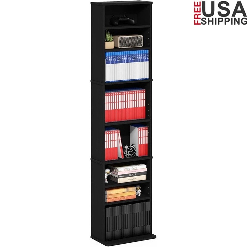 Adjustable Media Storage Rack DVD CD Shelf Durable Space Saving Organizer New