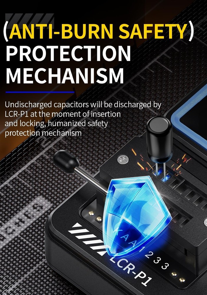 Battery Powered LCR Meter - Portable Transistor Tester with One Button Operation