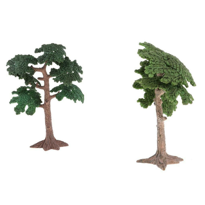 2pcs 3.9" 6.7" Ancient Cycad Tree Model Tree Garden Diorama Landscape Model