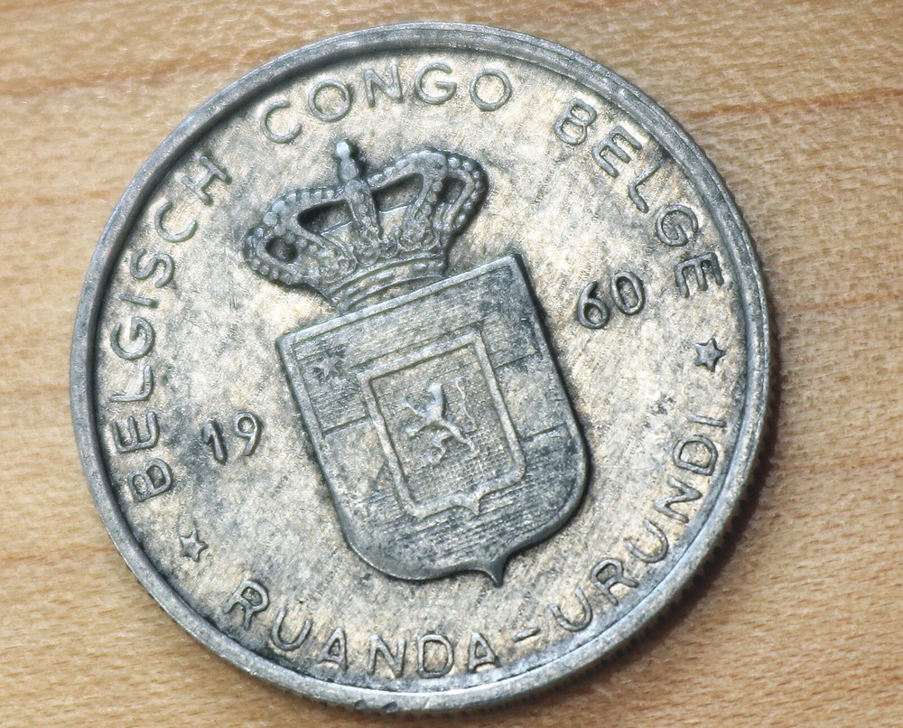 1960 Belgian Congo 1 Franc Palm Tree