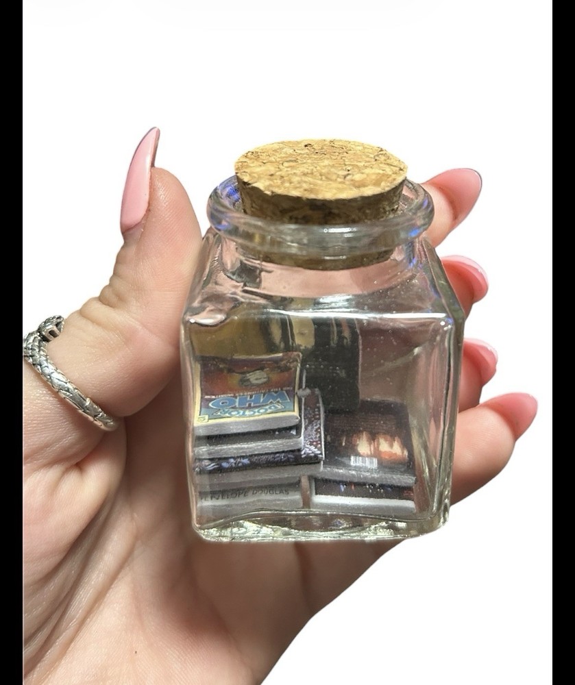 Handmade Mini Book Jar W Realistic Covers And Barcodes Decor Mini Library