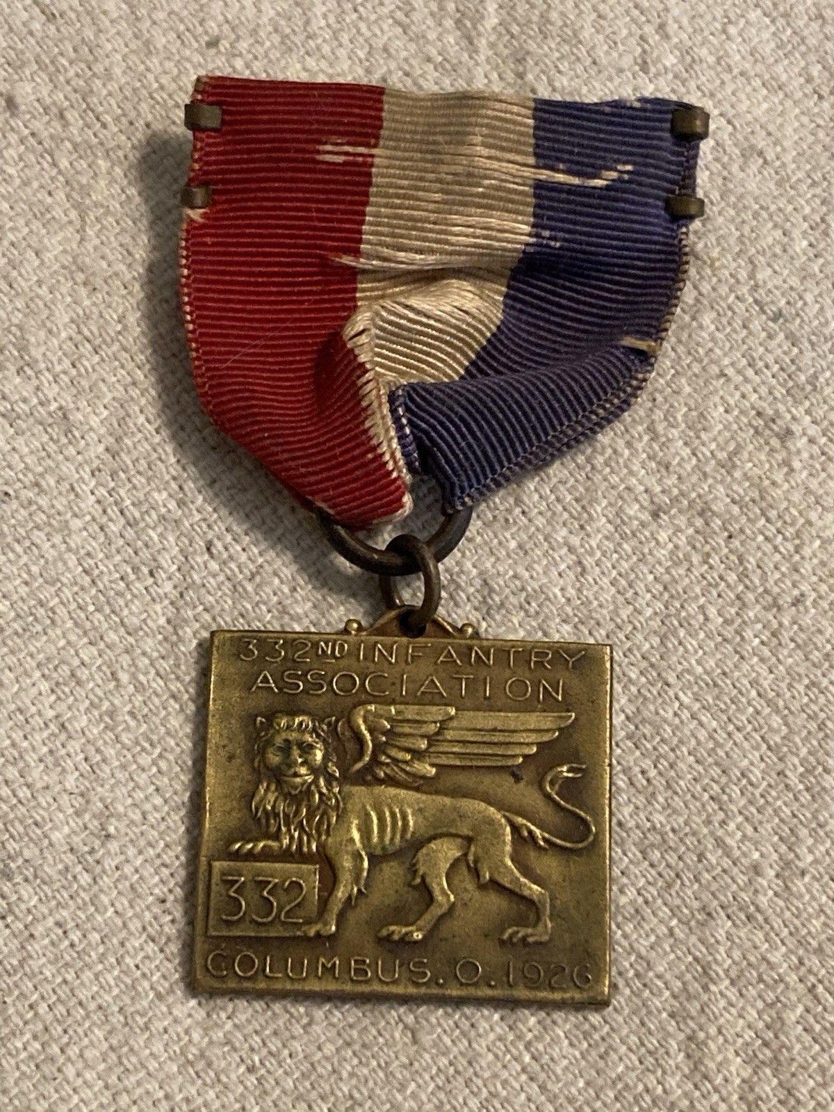 WWI US AEF ITALY 332ND INFANTRY 1926 Annual Reunion Medal Columbus Ohio Veteran